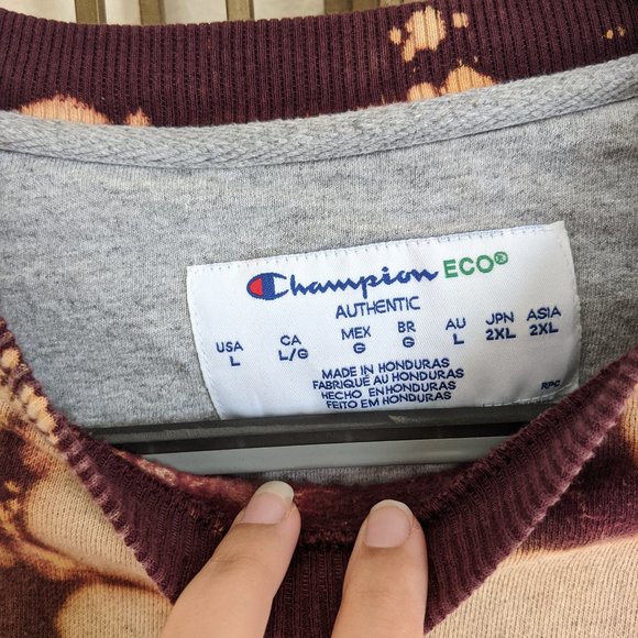 Custom Bleached Vintage Champion Crew Sweater - Picture 5 of 5
